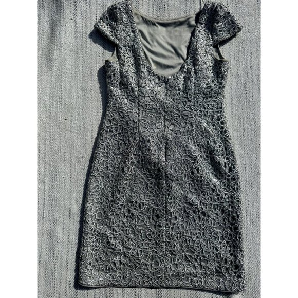 Simply Liliana Womens Silver Gray 8 Dress Sequence Formal Shimmer Sheath Midi - Picture 7 of 14